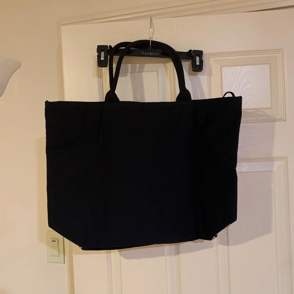 NWT Victoria’s Secret Black/Silver/Pink Sequin Canvas Tote Bag